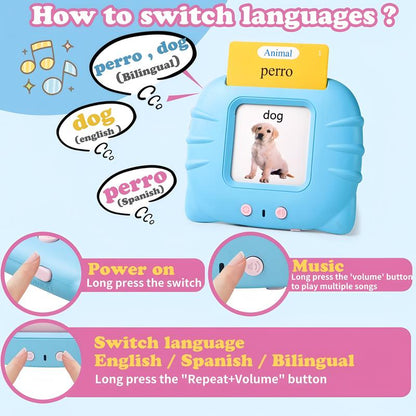 Bilingual English & Spanish Talking Flash Cards for Toddlers