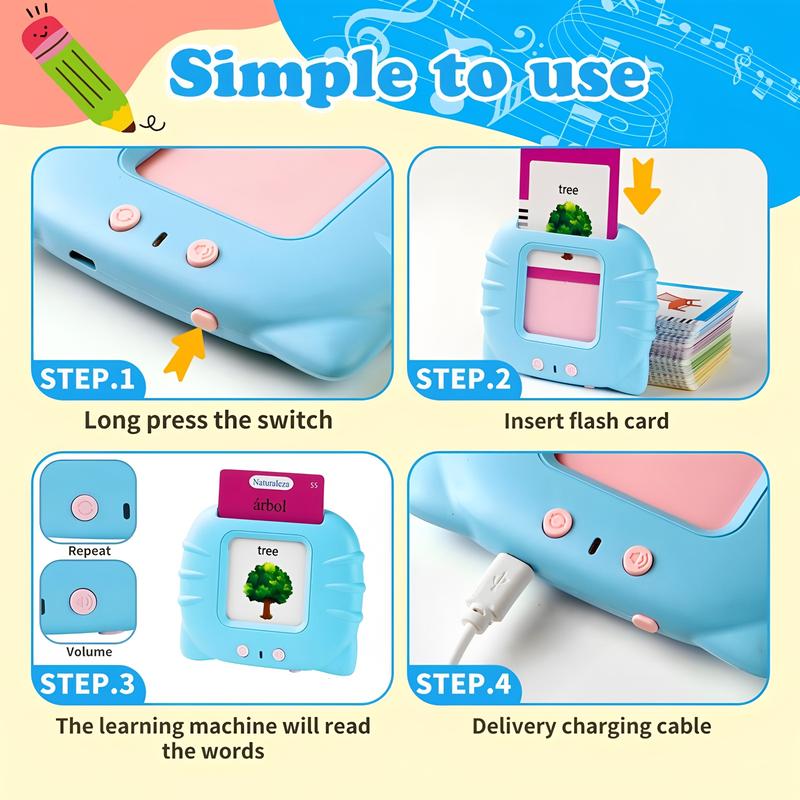 Bilingual English & Spanish Talking Flash Cards for Toddlers